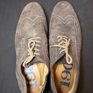 1901 Men's Brown Suede Wingtip Brogues Red Sole US 14M